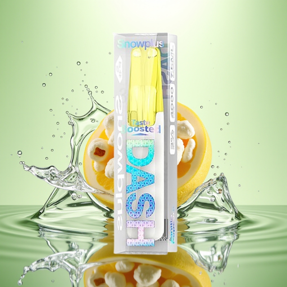 Snowplus Dash 4000 Puff Tek Kullanımlık Cihaz Vanilya Patlamış Mısır Seramik Atomizer 7.5 ml