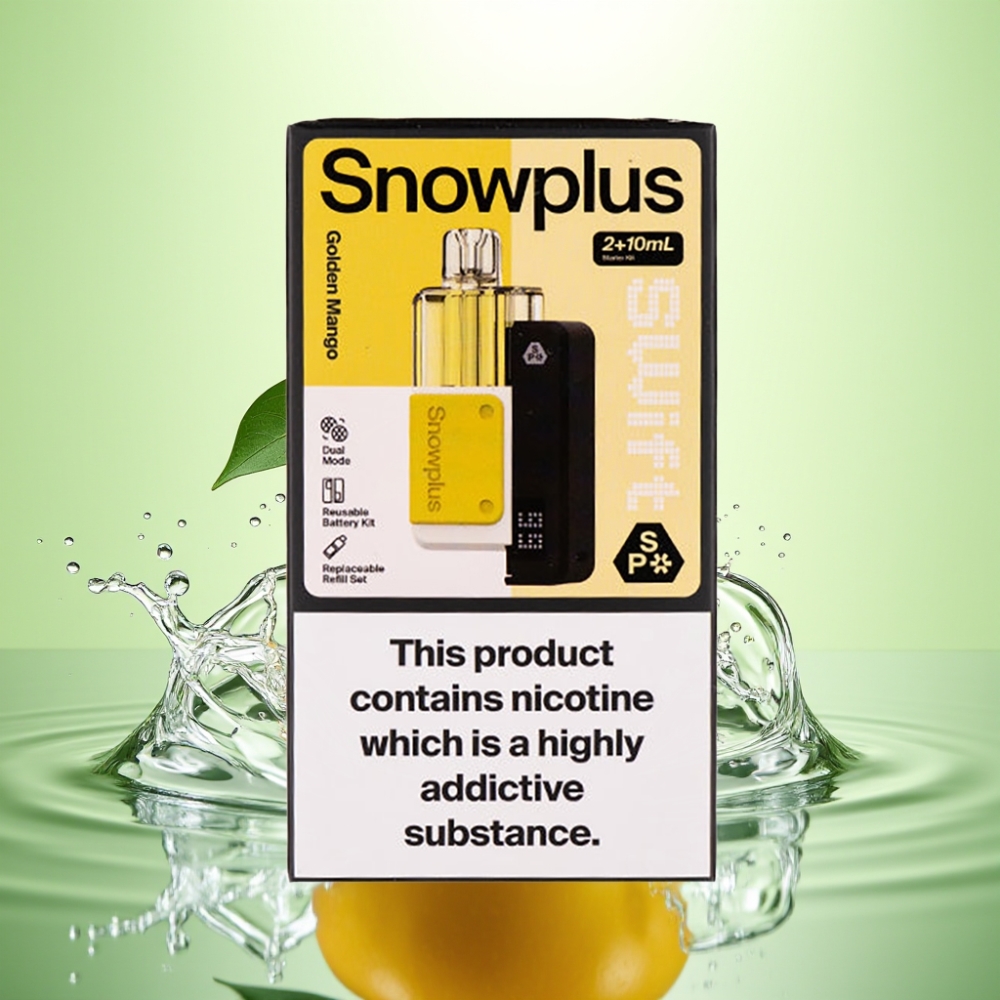 Snowplus Swift 5000 Puffs Çift Mesh Atomizer 1000 mAh Altın Mango